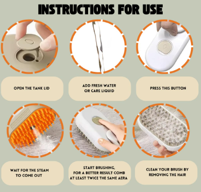 Cepillo de Mascotas de Vapor Expandible Multicolor