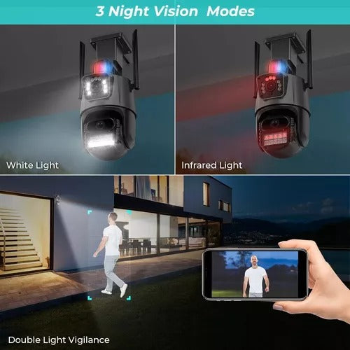 Sistema de Vigilancia Inteligente: Cámara Dual Lens 360° con Alarma de Disuasión Activa
