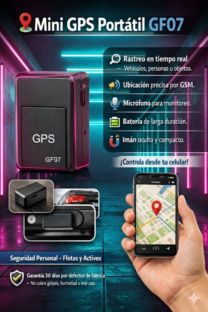 Dispositivo de Localización GPS GF-07: Monitoreo Táctico y Escucha Remota