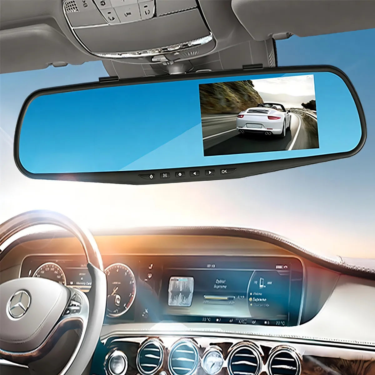 Espejo Retrovisor Doble Cámara Pantalla 4.3'' Full HD para Carro