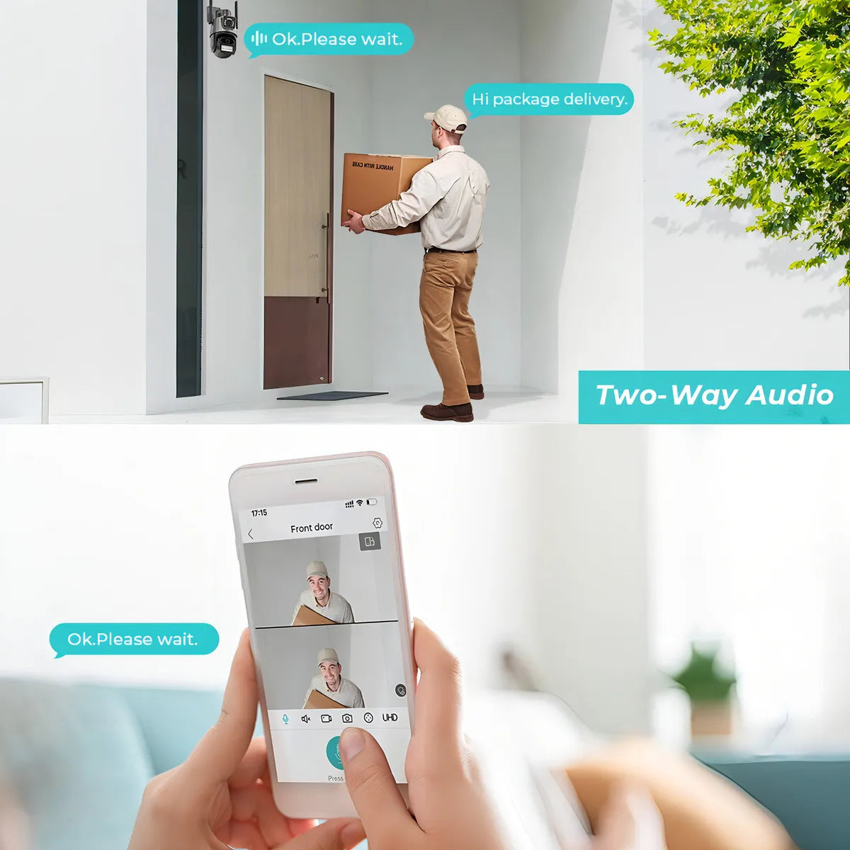 Sistema de Vigilancia Inteligente: Cámara Dual Lens 360° con Alarma de Disuasión Activa