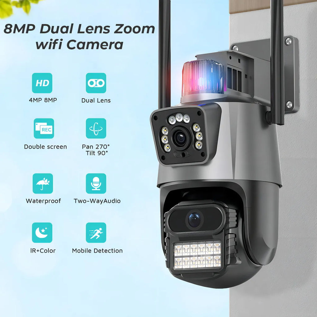 Sistema de Vigilancia Inteligente: Cámara Dual Lens 360° con Alarma de Disuasión Activa