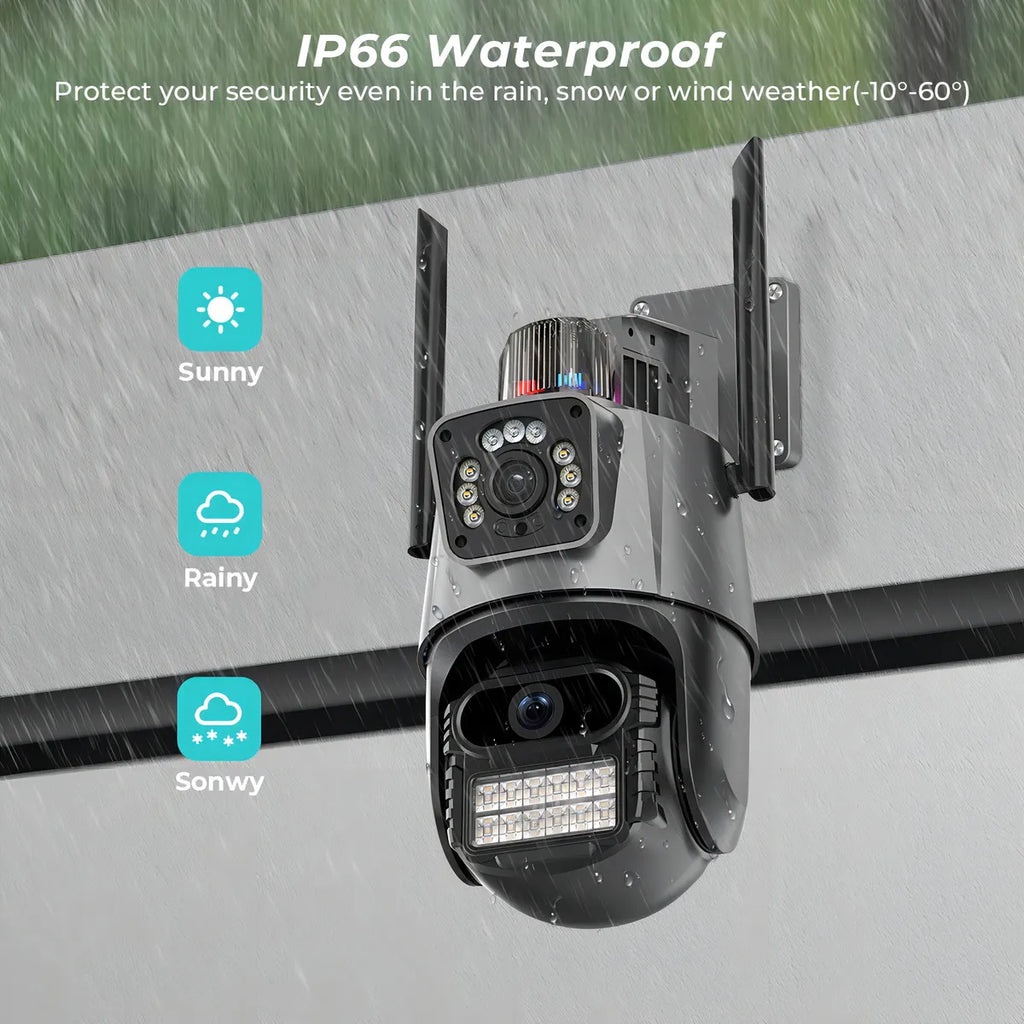 Sistema de Vigilancia Inteligente: Cámara Dual Lens 360° con Alarma de Disuasión Activa