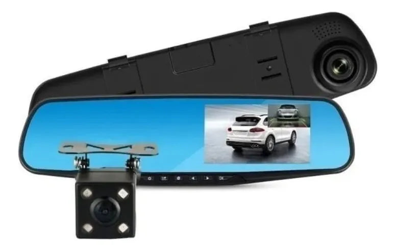 Espejo Retrovisor Doble Cámara Pantalla 4.3'' Full HD para Carro