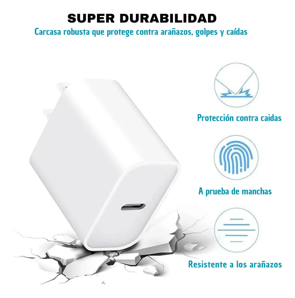 Adaptador de Corriente USB-C 25W: Carga Rápida Inteligente y Protección de Batería