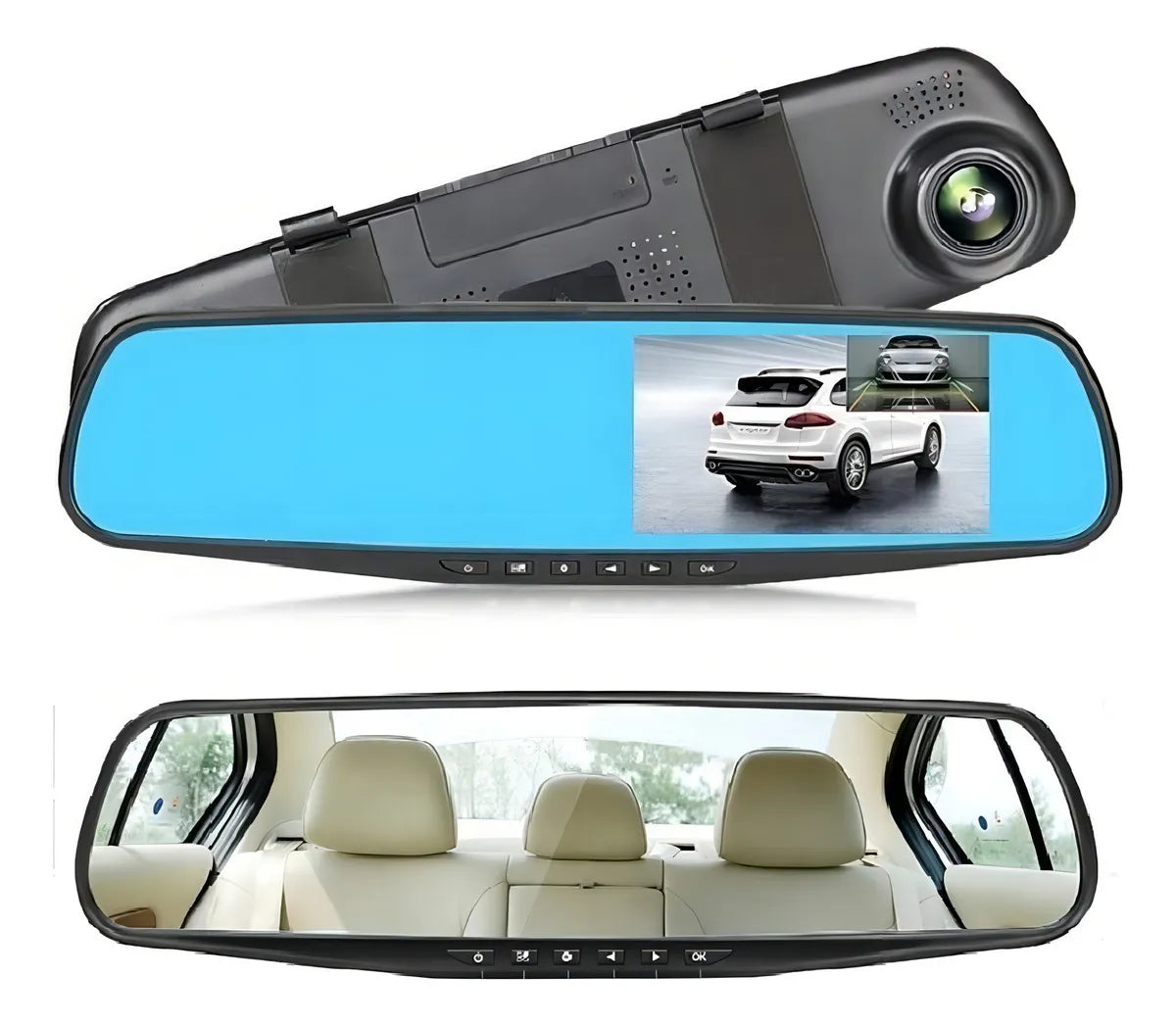 Espejo Retrovisor Doble Cámara Pantalla 4.3'' Full HD para Carro